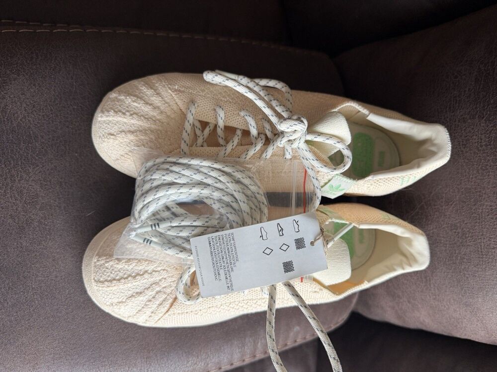 Adidas X S42931 Mens Pharrell Superstar Human Race Primeknit Beige Shoes 5 RARE - Picture 12 of 15